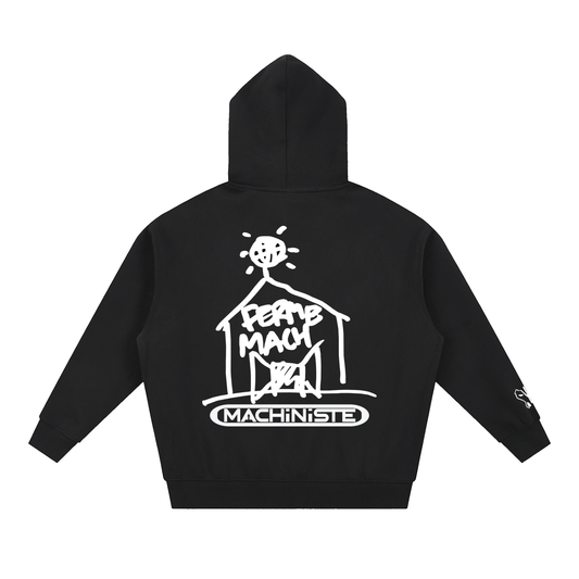 HorseShoe Ferme Zip up Oversized Fleece Boxy Hoodie