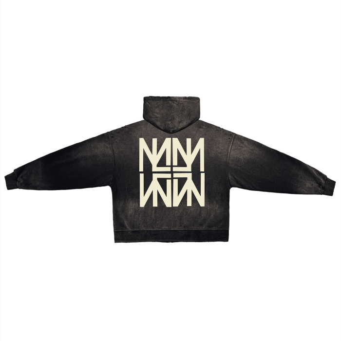 LM Distressed Zip-Up Hoodie