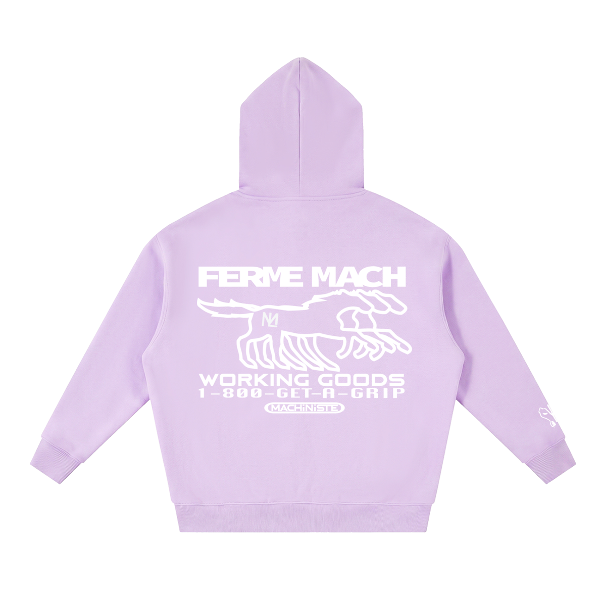 Ferme Zip up Oversized Fleece Boxy Hoodie