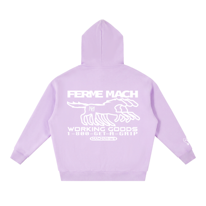 Ferme Zip up Oversized Fleece Boxy Hoodie