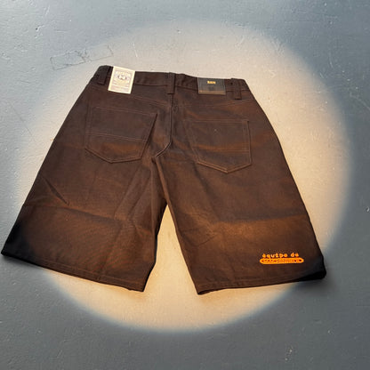 BLACK DENIM SHORTS