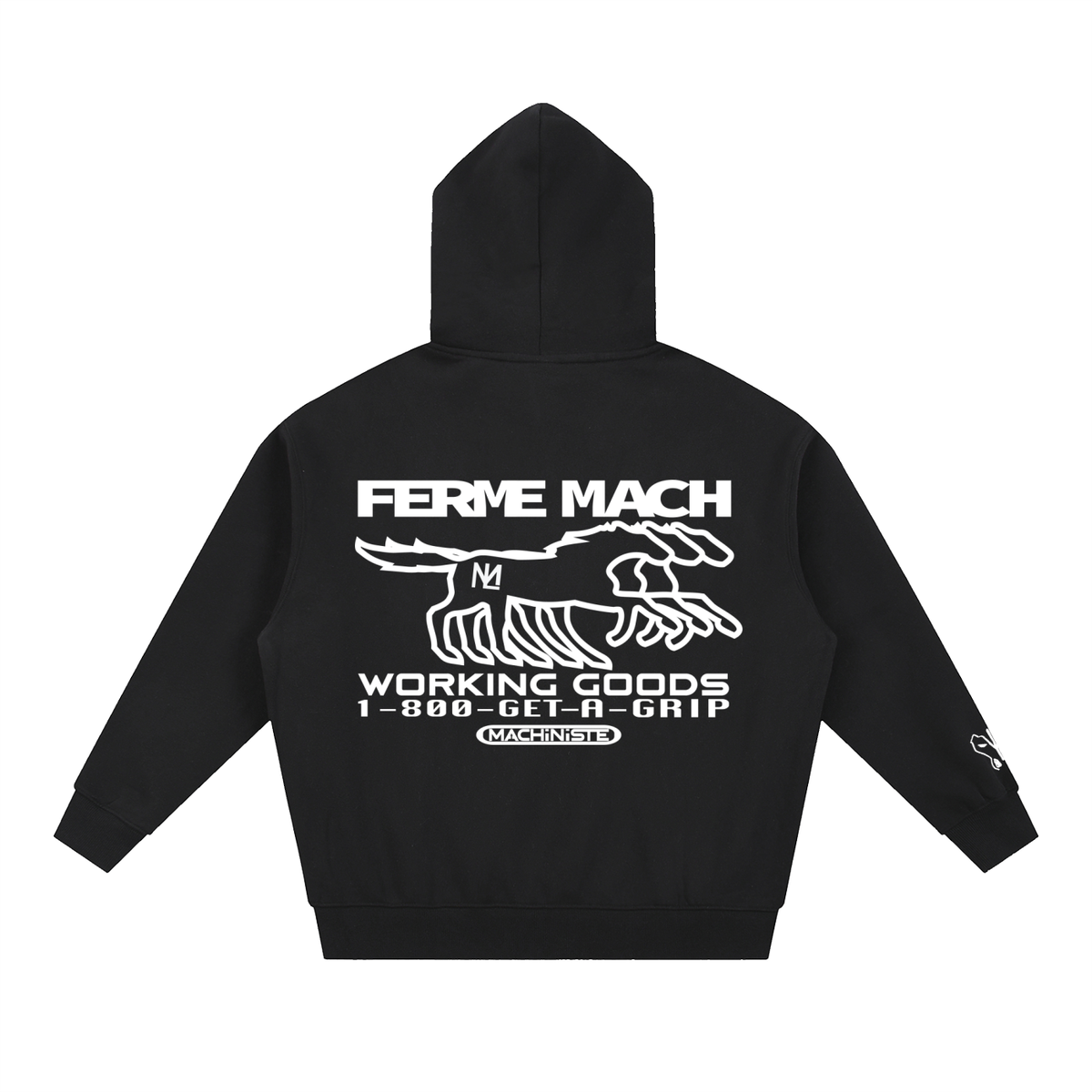 Ferme Zip up Oversized Fleece Boxy Hoodie