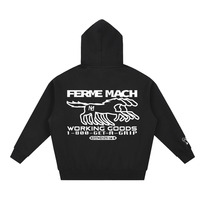 Ferme Zip up Oversized Fleece Boxy Hoodie