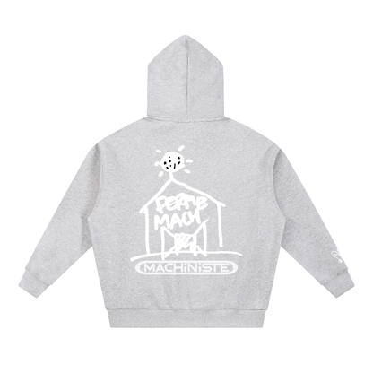 HorseShoe Ferme Zip up Oversized Fleece Boxy Hoodie