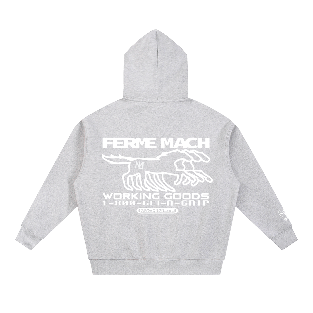Ferme Zip up Oversized Fleece Boxy Hoodie